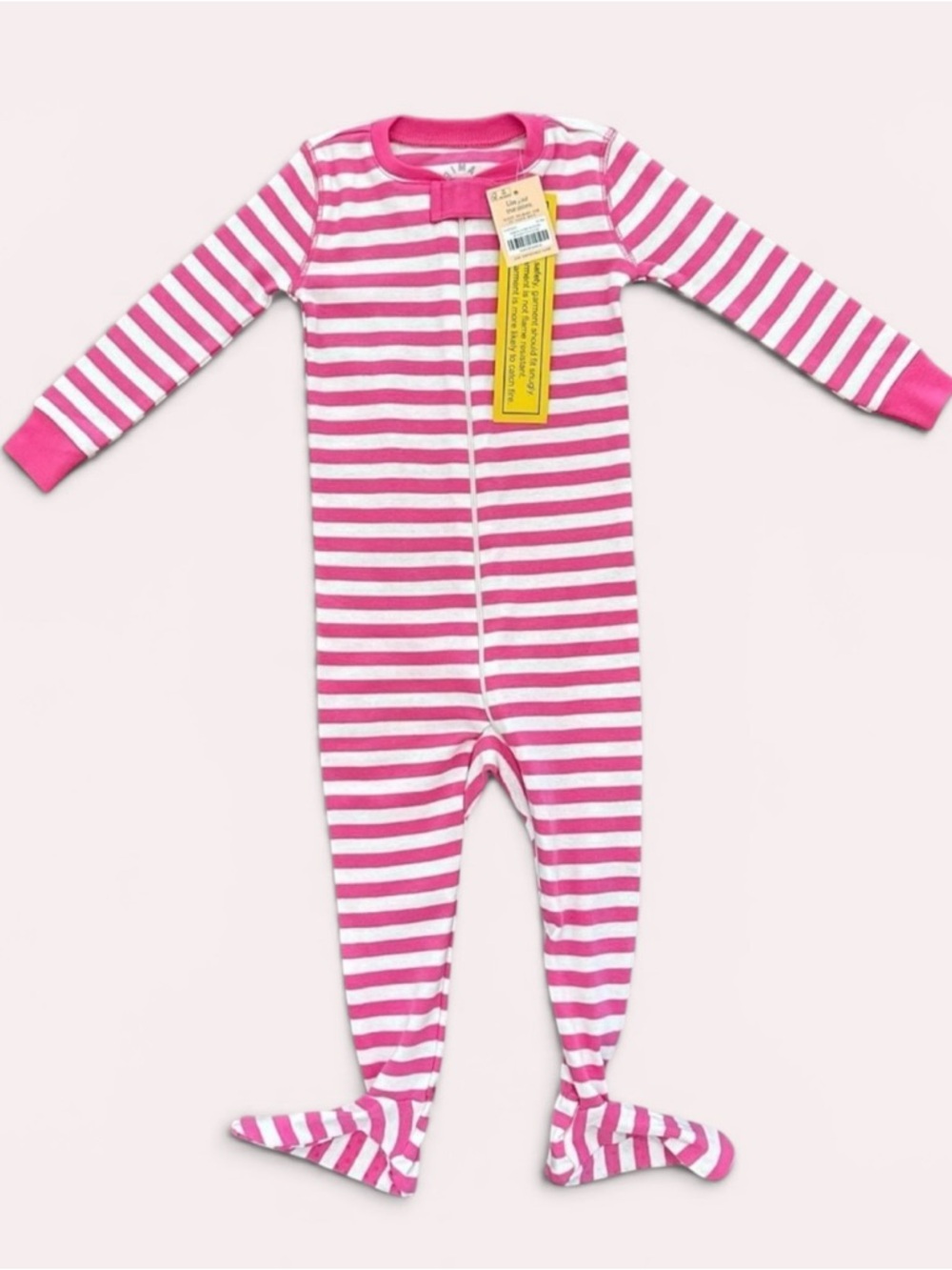 NWT Primary‎ Pink & White Striped Footed One-Piece, Size 12-18M, MSRP $16.50